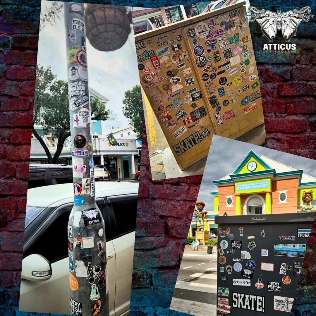 Atticus Sighting: Bahamas 🌴
Different country. Same movement.

#AtticusFam #StickersInTheWild #Bahamas #SkateEverywhere #atticusskateboards #skateboarding