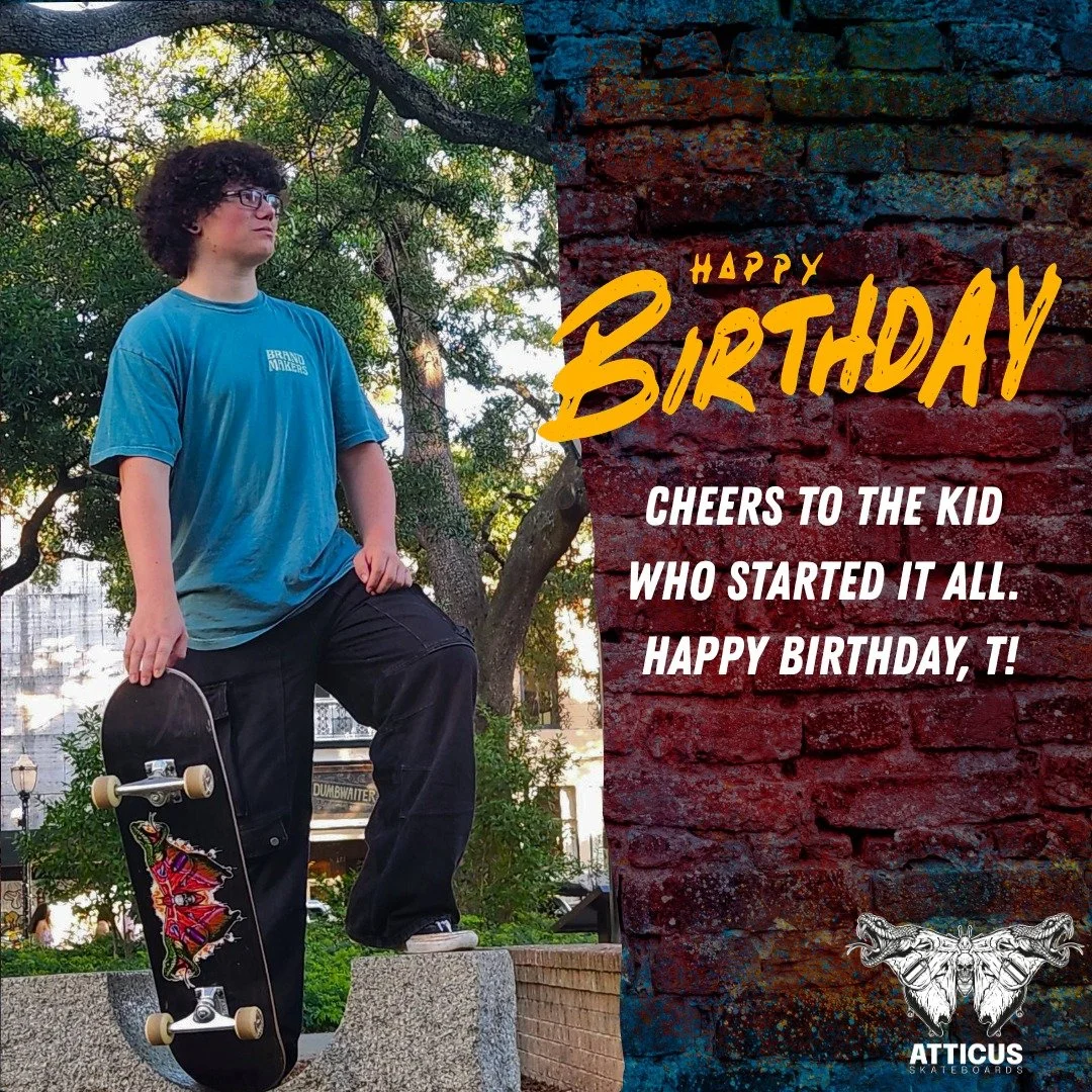Happy Birthday to the founder, the creative mastermind, and the kid who started it all. 

Atticus was built from a dream, a sketchbook, and the drive to make something real &mdash; and none of it happens without T. Watching this brand grow from an id