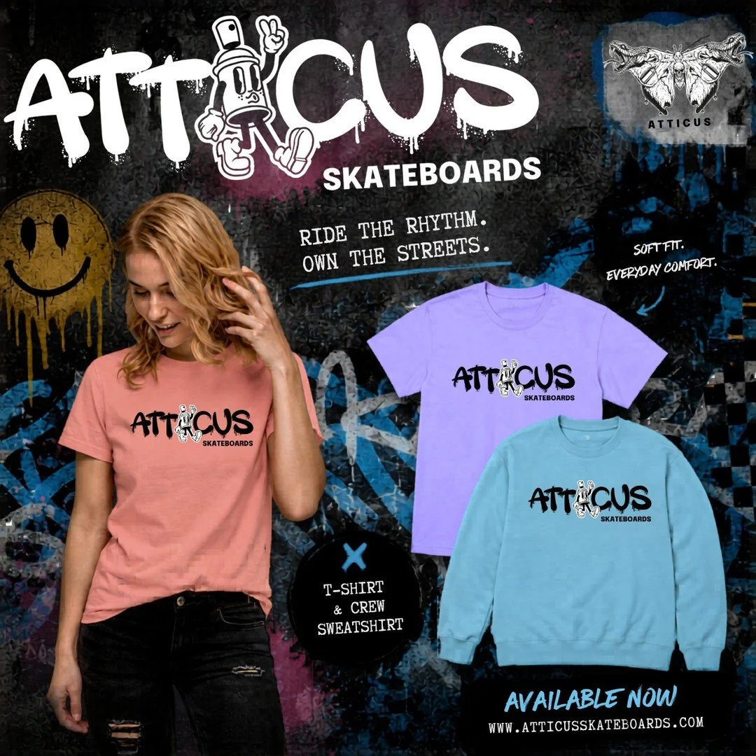 SPRAYMAN. The can with a plan.

New Atticus Skateboards tees + crews available now.

https://www.atticusskateboards.com/all

#atticus #atticusskateboards #sprayman #streetwear #streetwearbrand #skatewear #skateculture #graphictee #crewneck #graffitia