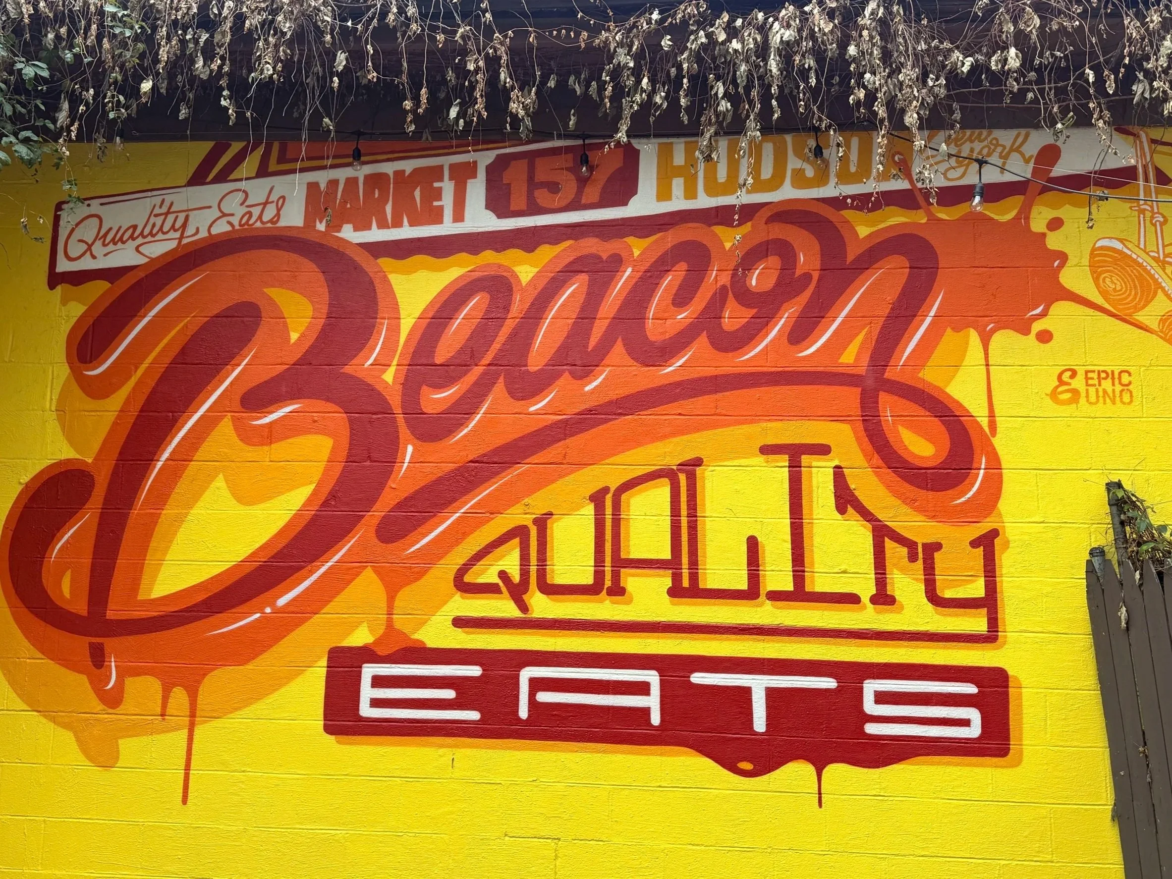 Sweet Beacon Quality Eats Mural from our Patio
