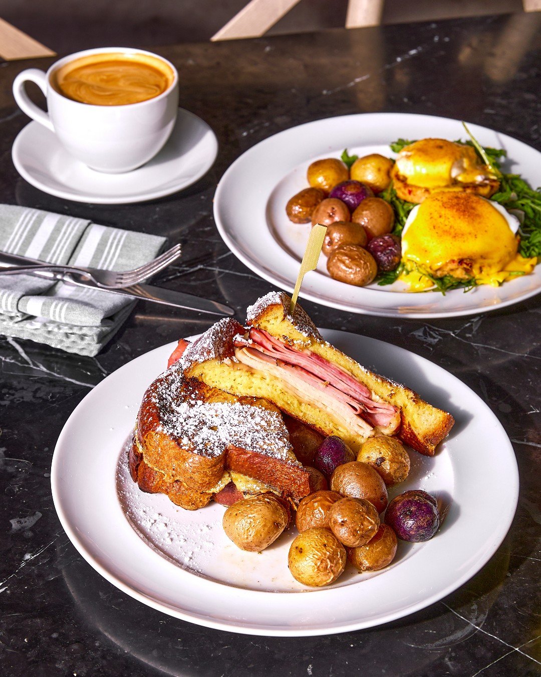 Mornings starts here. 🌞 🍳  Our daily brunch hits the spot, with classics like Eggs Benny and newfound favorites like our fluffy, crispy Monte Cristo. 

Served every day 8 am - 1 pm