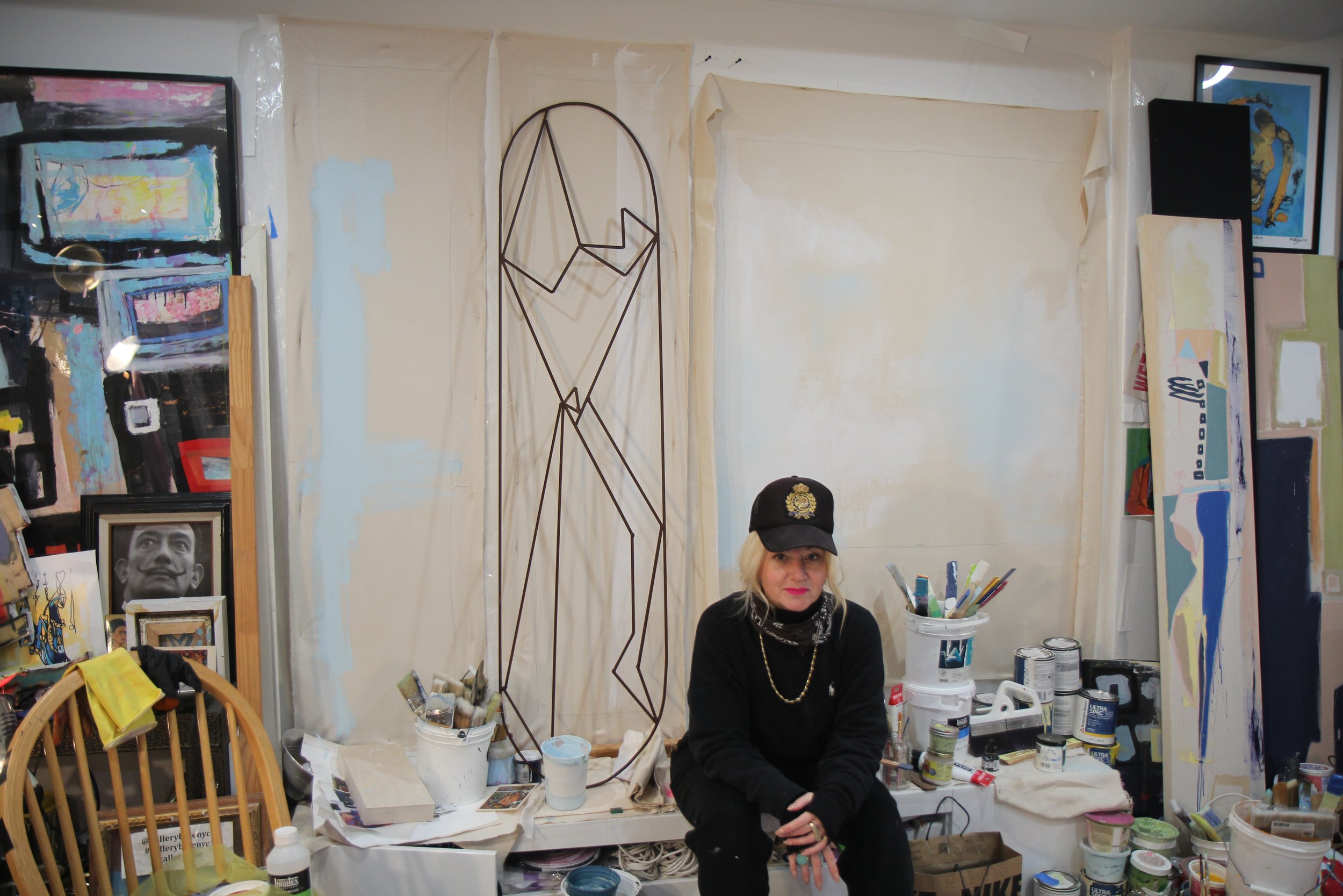 Artist Josana "Josi" Blue in her home studio in Bushwick. Dec 2025.