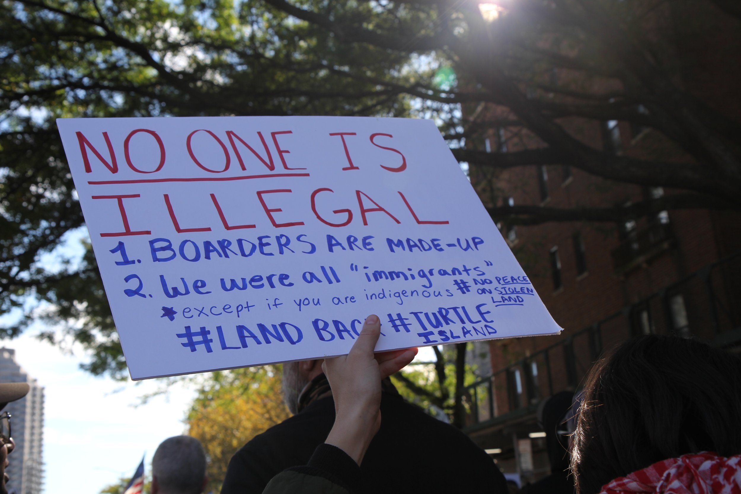 A sign at the No Kings protest in Forest Hills, Queens. Oct 2025