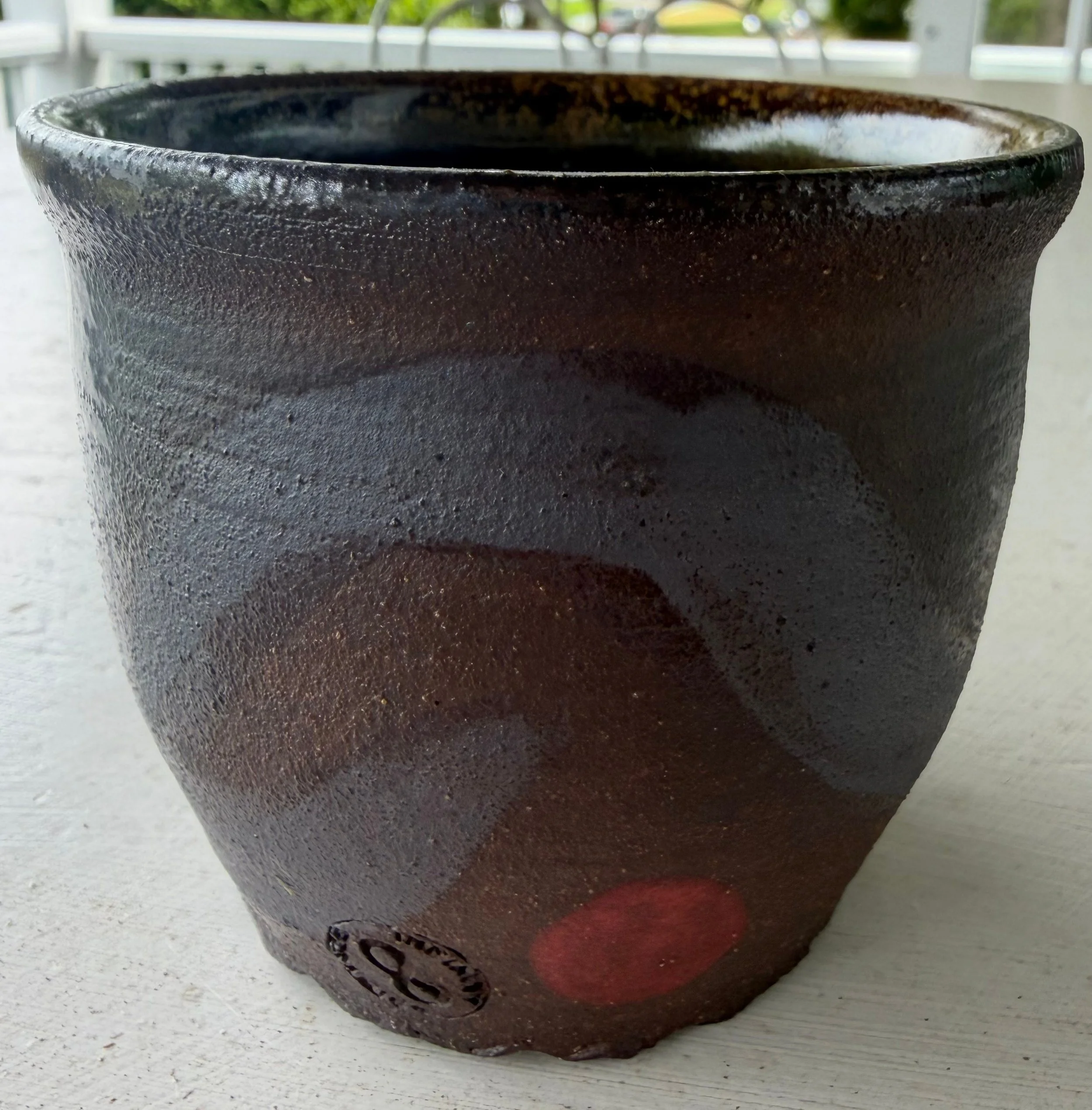Woodfired Black Stoneware Tea Bowl 1 by Mary Finsness