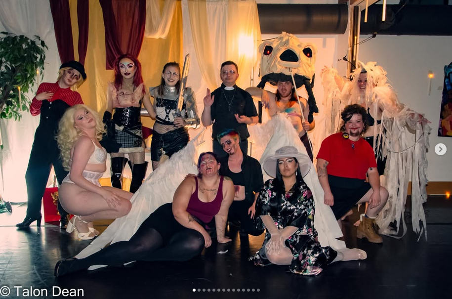 Cast shot of drag performers from Gay Wrath II, photo by Talon Dean
