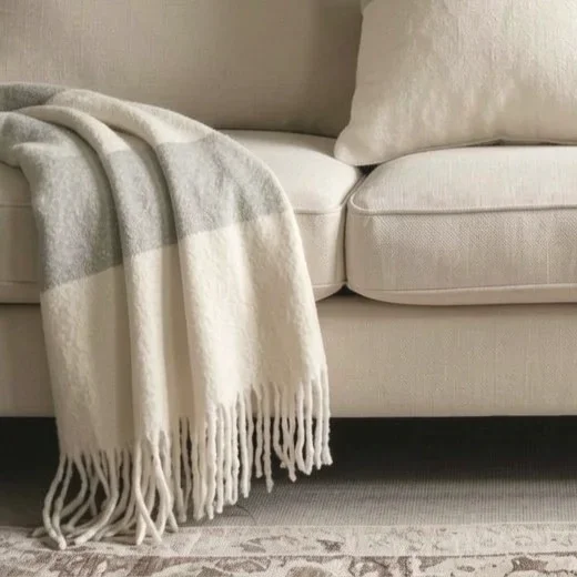 Seren Soft Grey Throw 130 cm x 170 cm