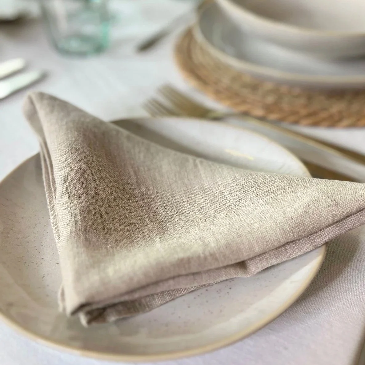 Nuae Natural Linen Napkins (Set of 4)