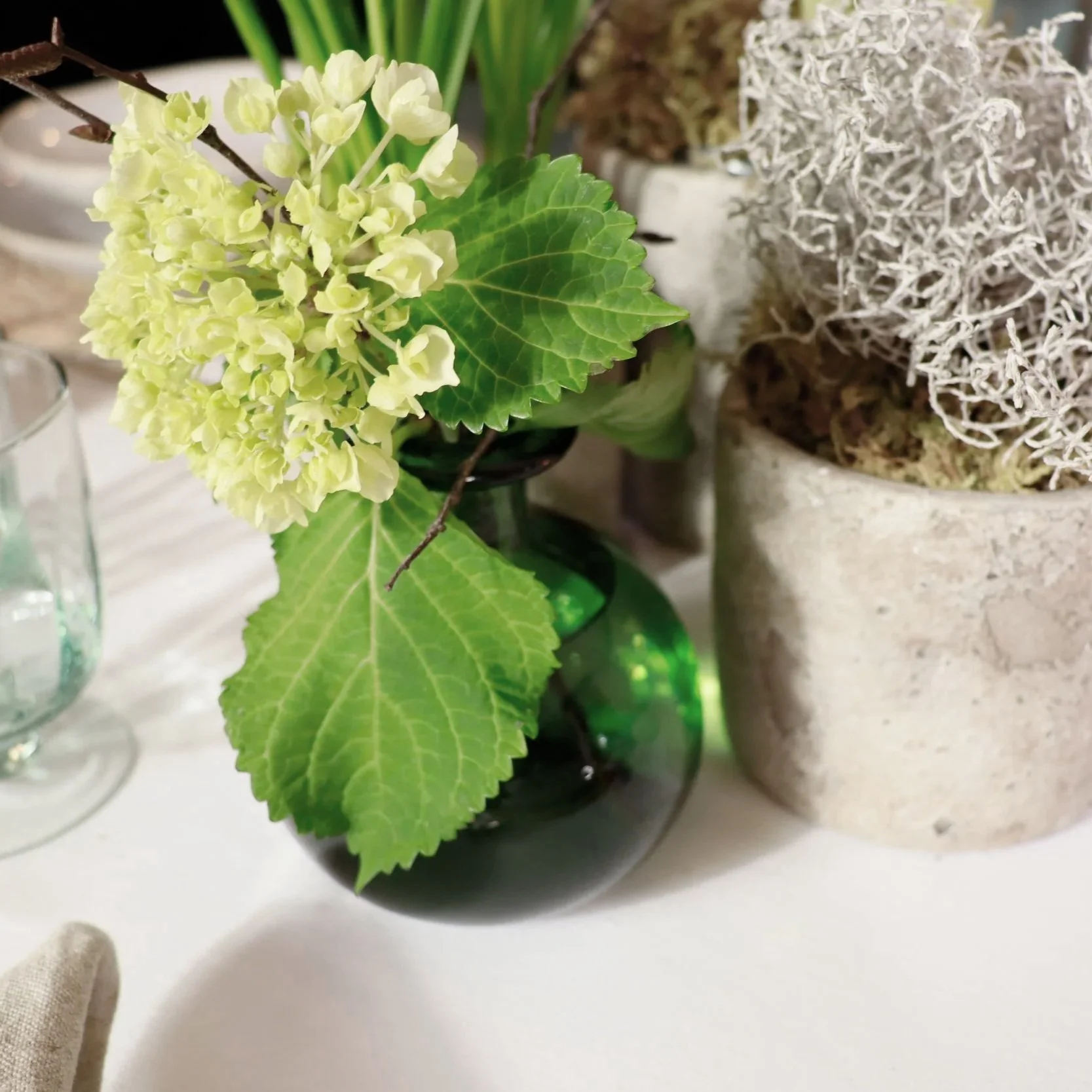 Recycled Green Glass Bud Vase 12 cm x 11 cm