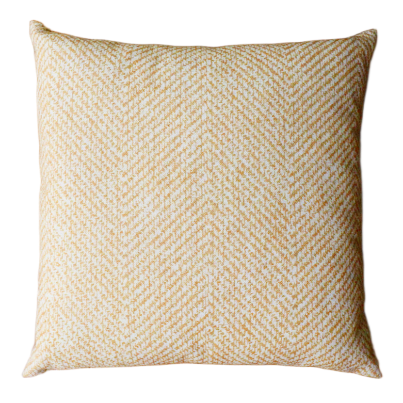 Mayan Textured Ochre Linen Cushion  50  x 50 cm