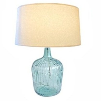 Recycled Glass Ripple Table Lamp Natural Shade