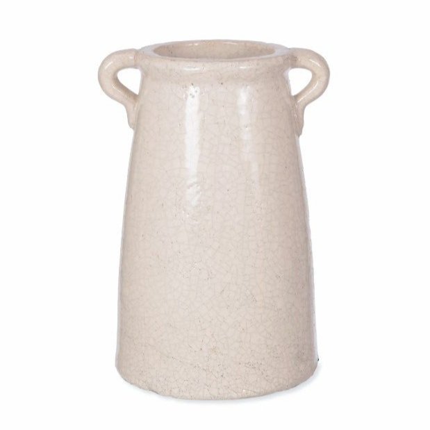 Ravello White Crackle Glaze Tall Vase