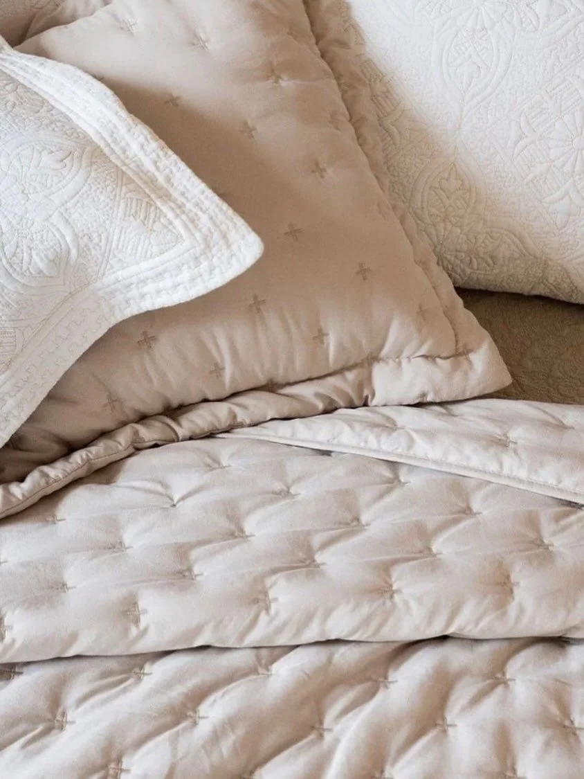 These peach skin microfibre bedspreads have just arrived and they are so so soft to touch.  They make you feel like you&rsquo;re being wrapped in a big calm warm hug. We can&rsquo;t wait to layer them with Egyptian cotton bedding and our peach skin c