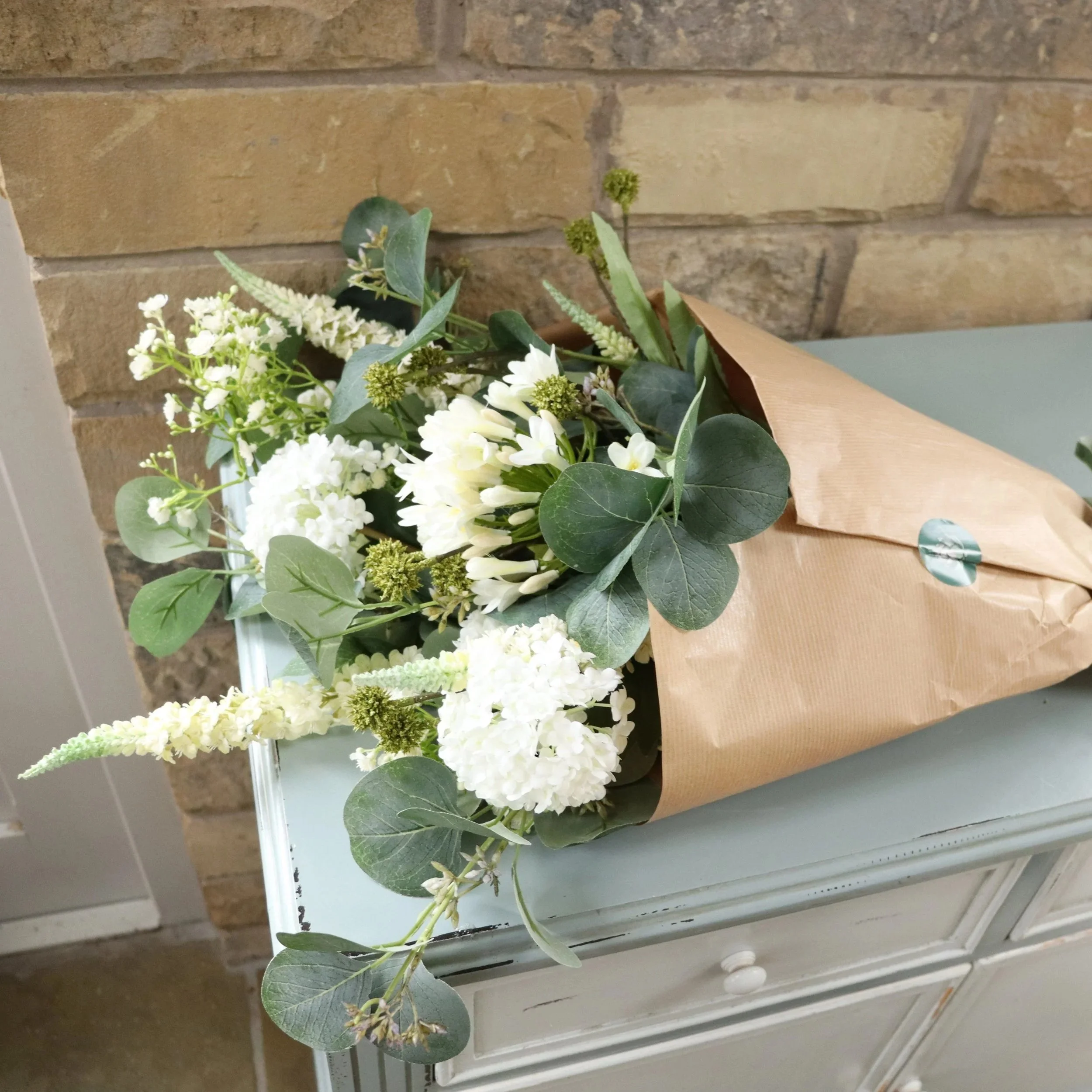 Large White Faux Flower Bouquet