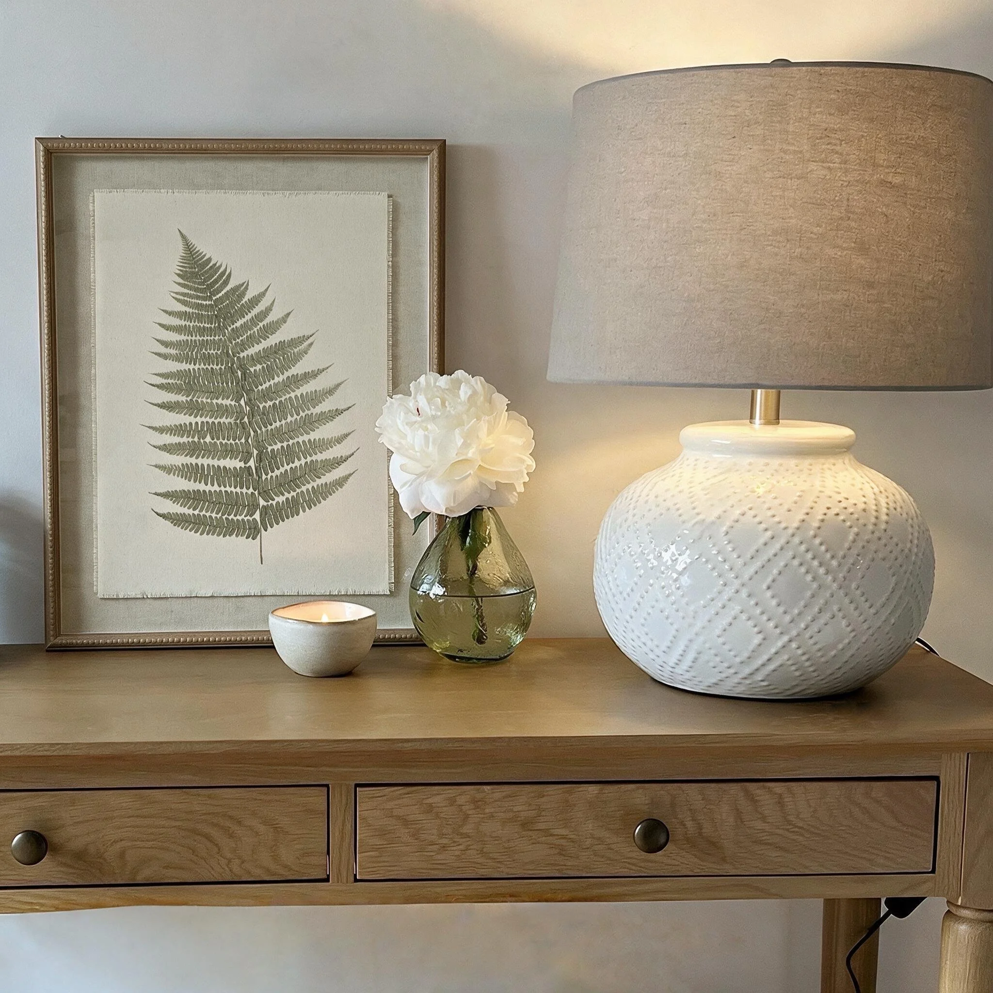 Bracken Fern Botanical Linen Framed Print Gift