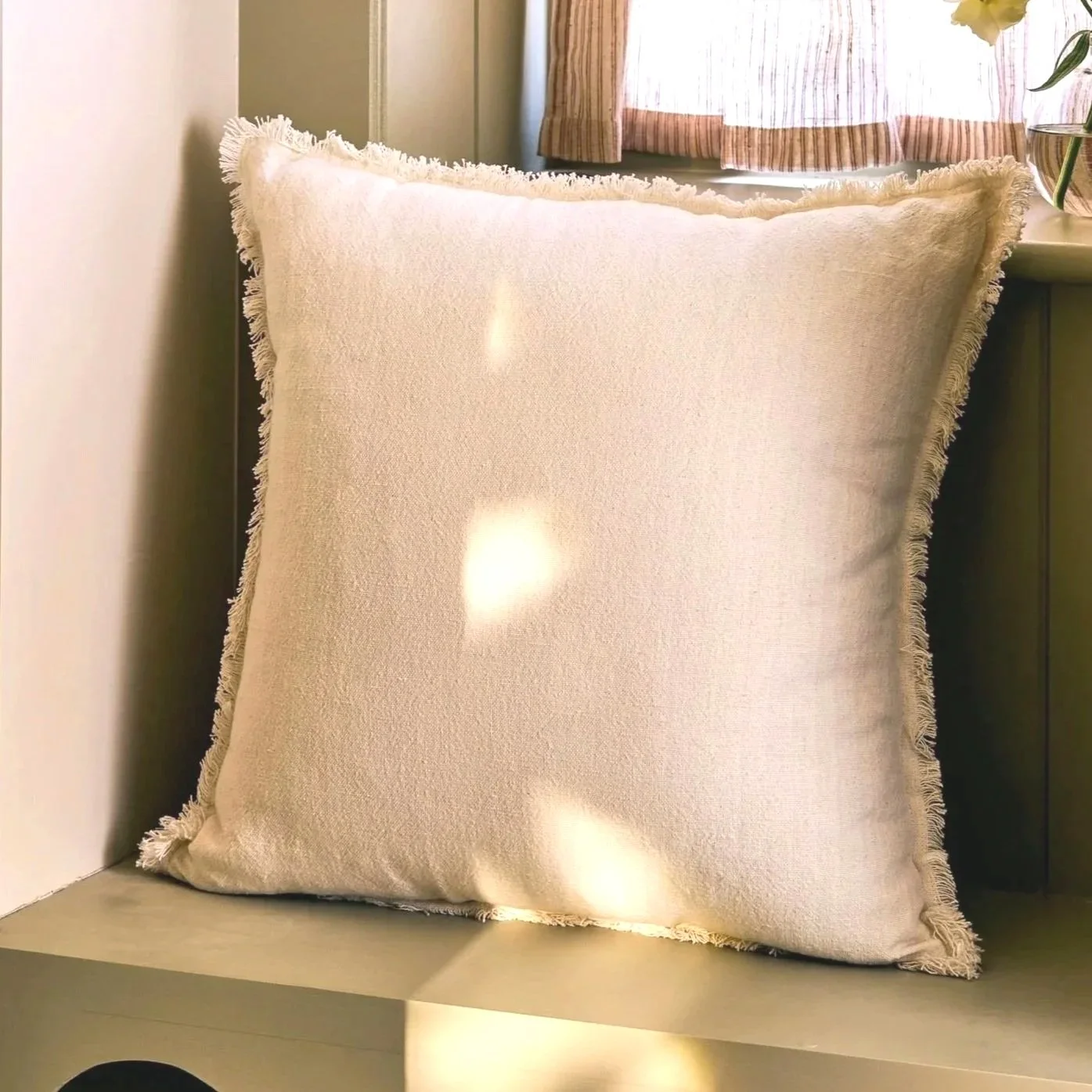 Calin Ivory Linen Blend Cushion 50cm x 50cm