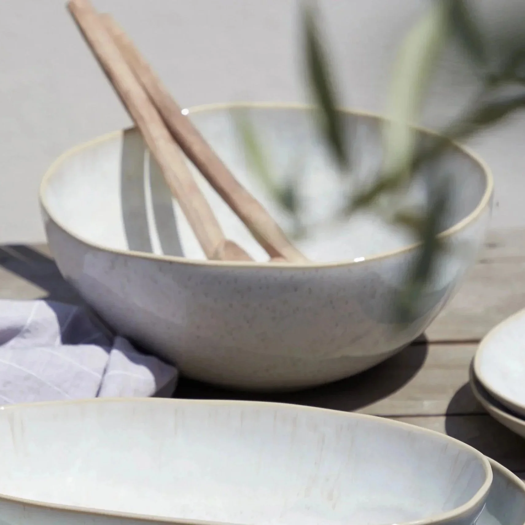 Eivissa Sand Beige Serving Bowl 28cm