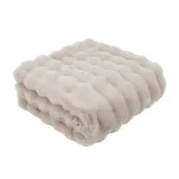 Marelle Beige Faux Fur Throw 150 cm x  200 cm