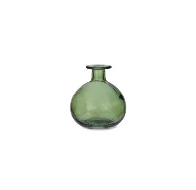Recycled Green Glass Bud Vase 12 cm x 11 cm