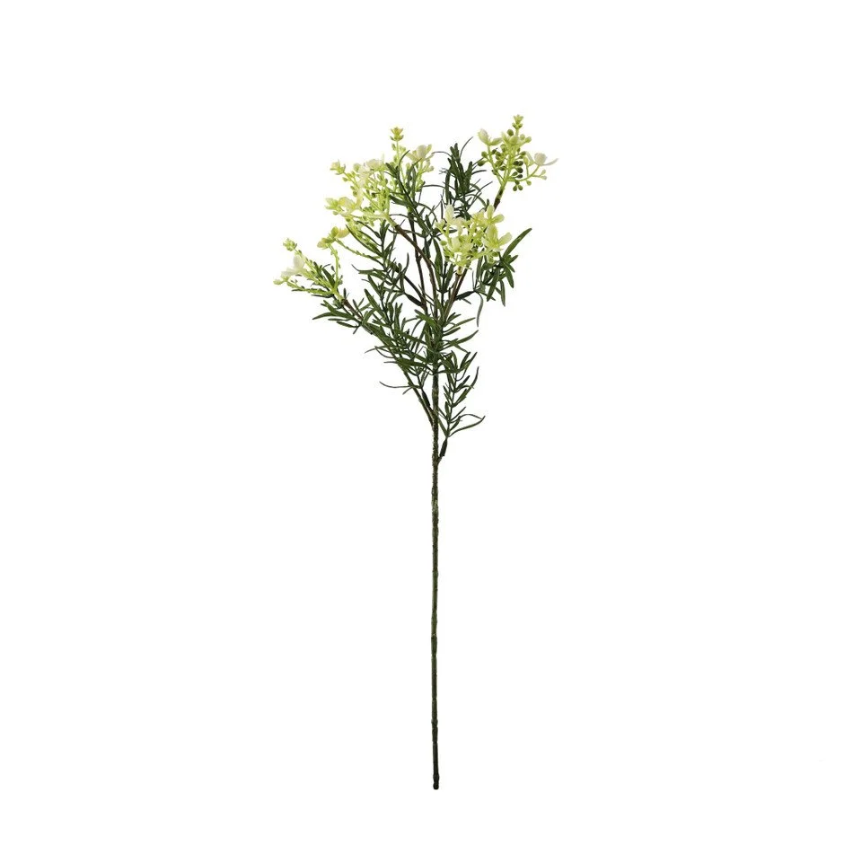 Cream Broom Flower Faux Spray