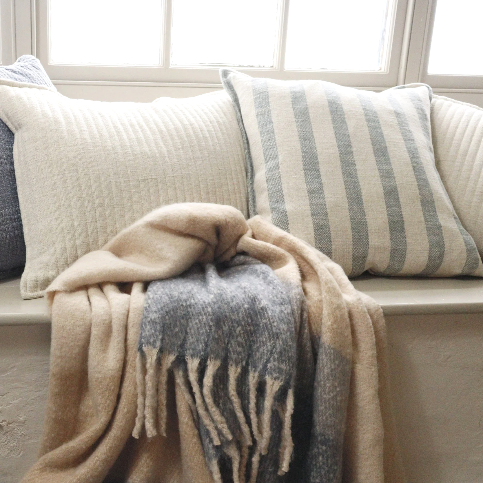 Cala Stripe Linen Blend Cushion 50 x 50 cm