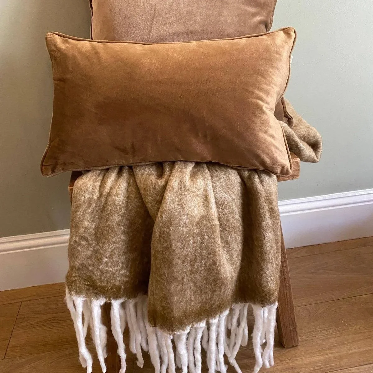 Rich Rust Brown Velvet Cushion 30 cm x 50cm