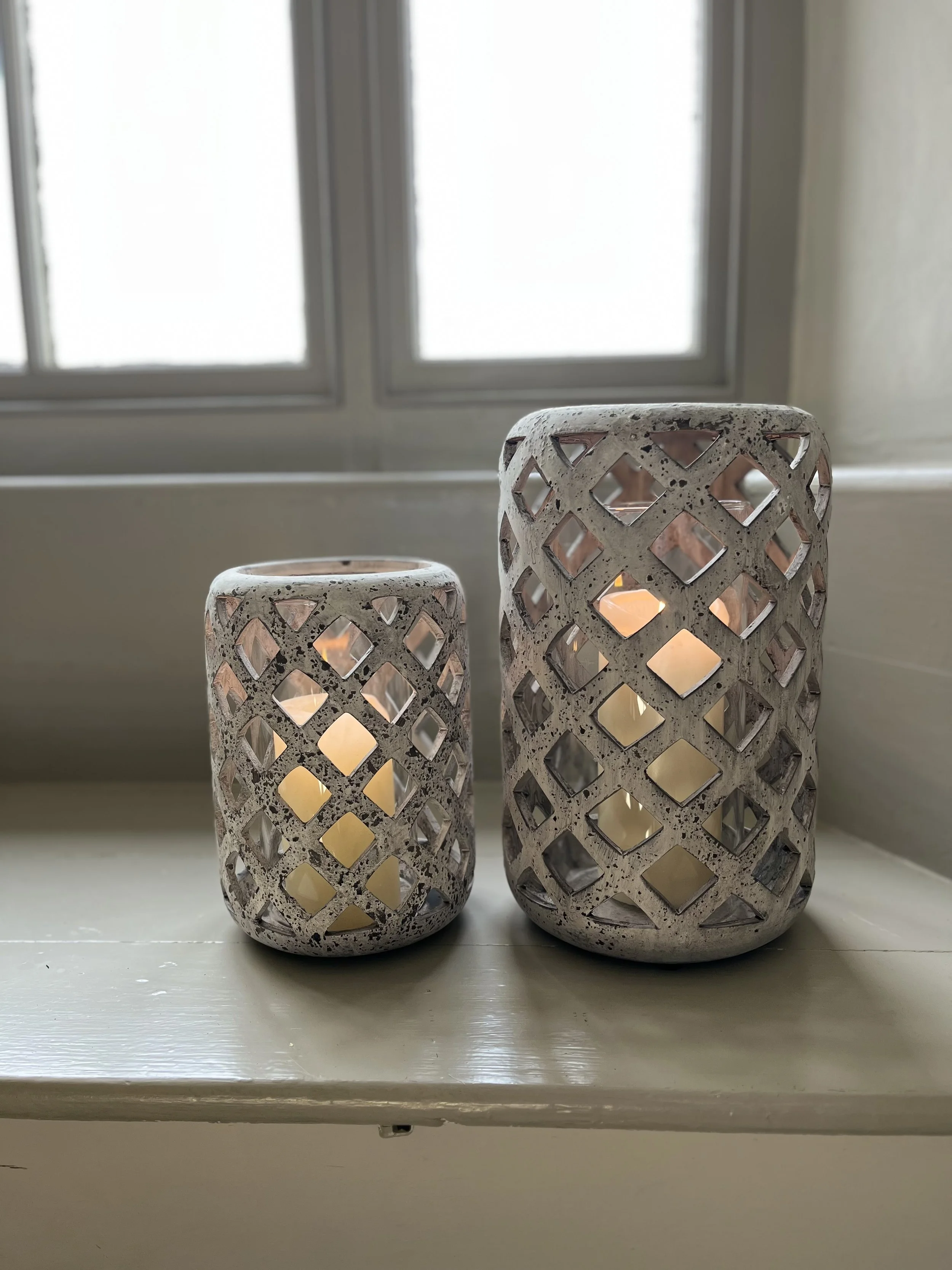 Isola Large Stone Hurricane Lantern Gift