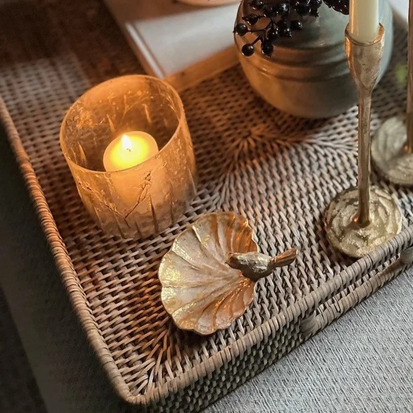 Sculpted Bird on a Leaf Dish