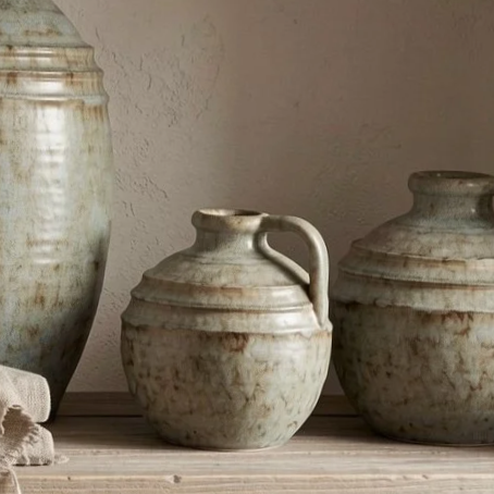 Elara Sage Green Krater Jug Vase
