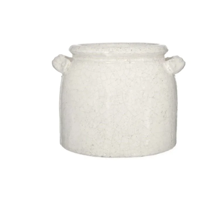 Aurora Crackle Glaze Pot with Handles
