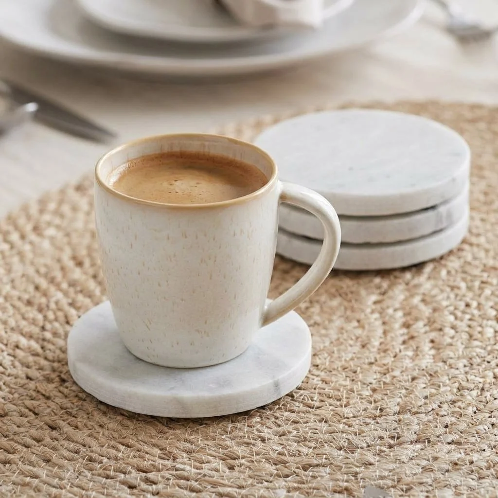 Sile Round Marble Coasters
