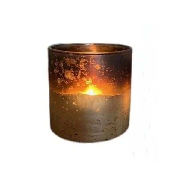 Large Antique Gold and Chocolate Brown Tealight Holder