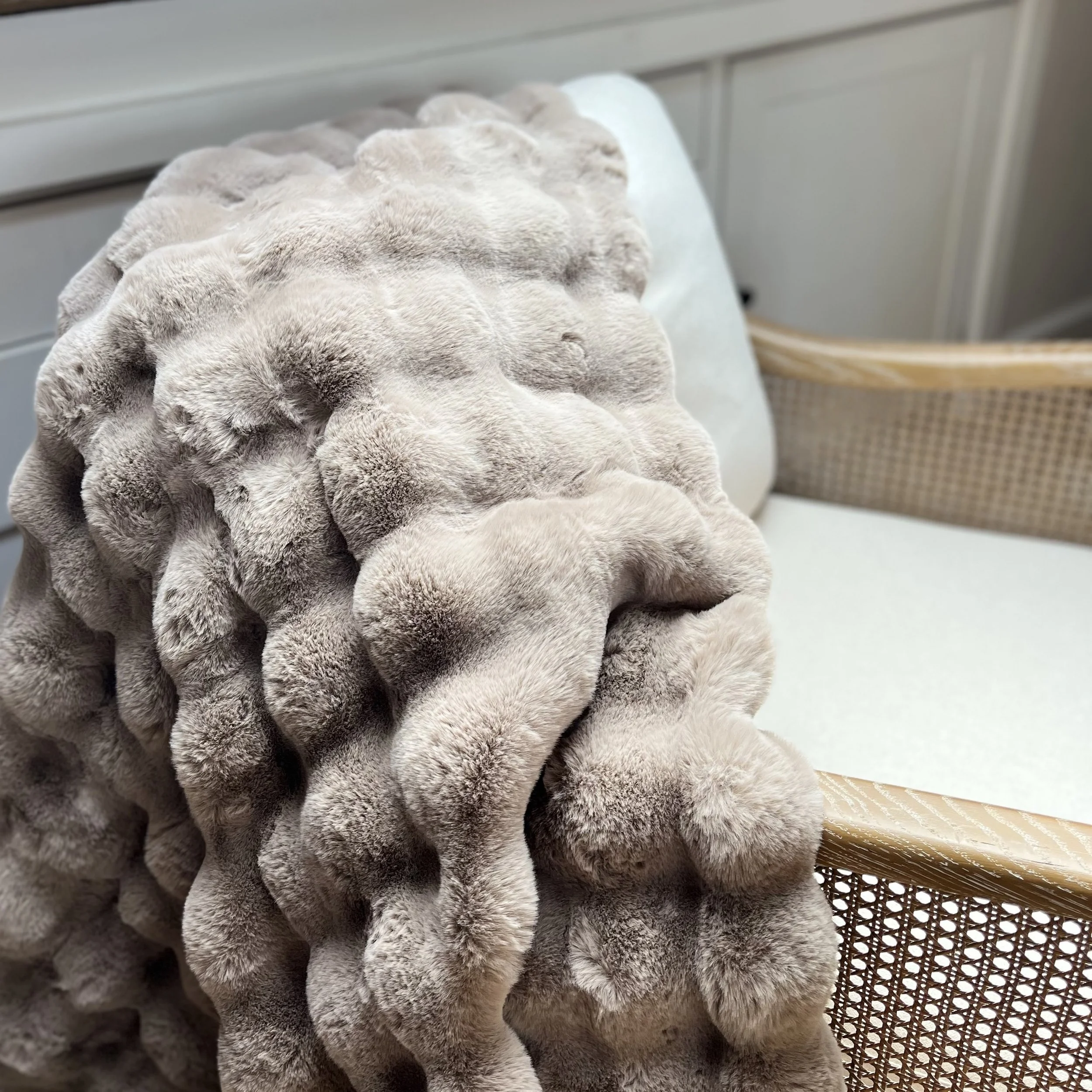 Marelle Taupe Faux Fur Throw 150 cm x  200 cm