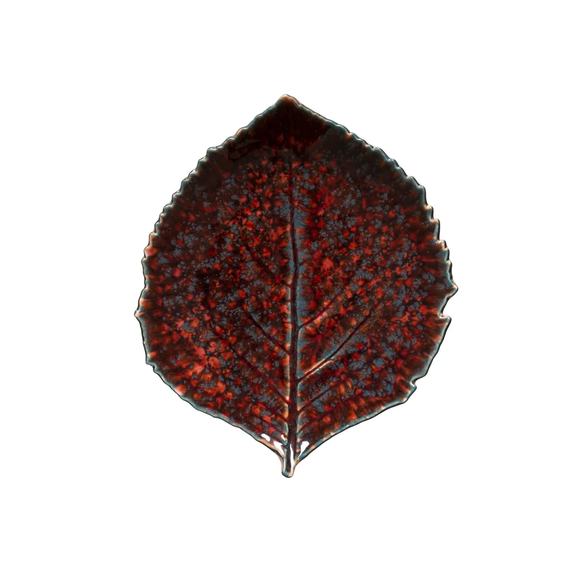 Costa Nova Riviera Tomate Hydrangea Leaf Plate 22cm Vigne Red