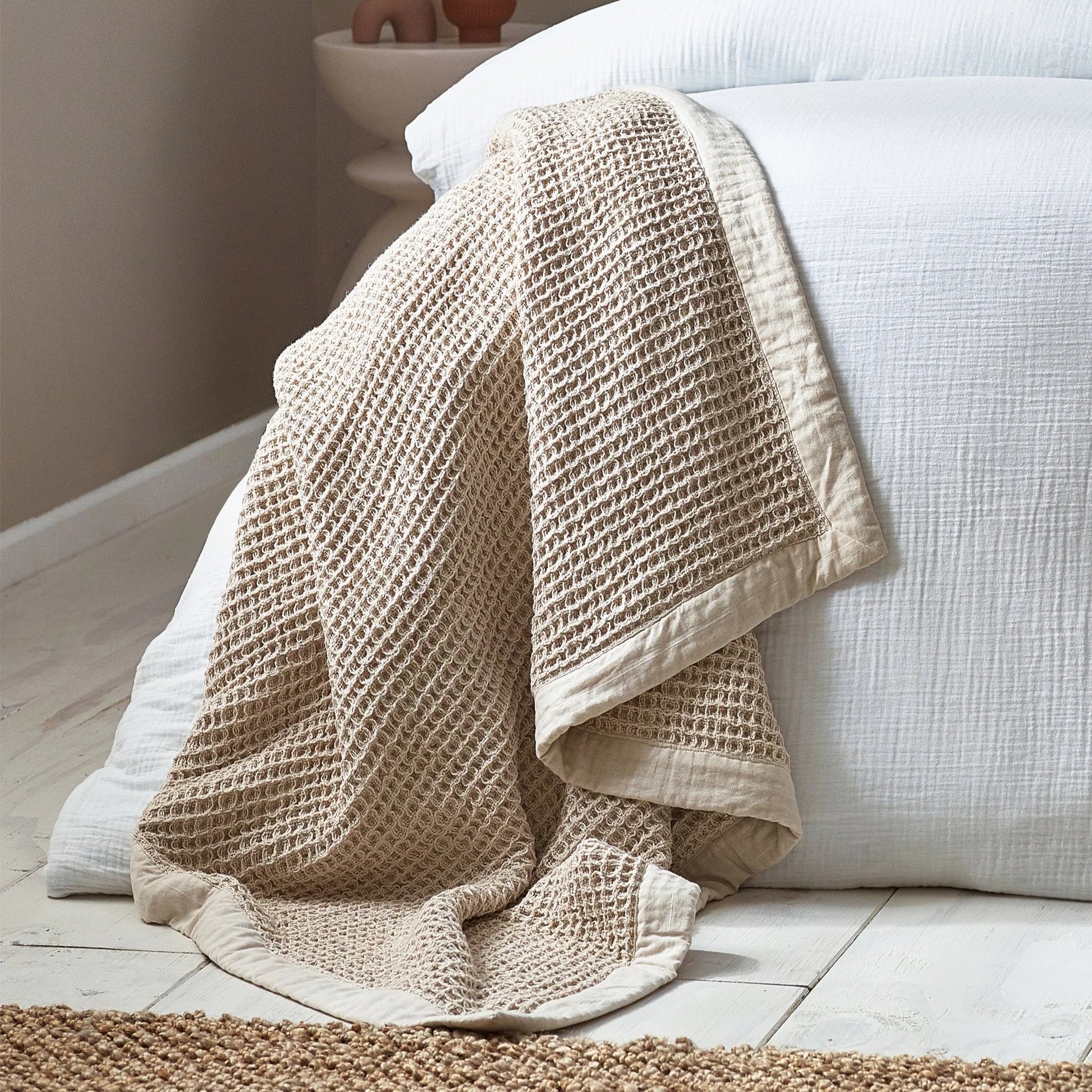 Canopy Natural Oversized Cotton Throw 240 cm x 260 cm