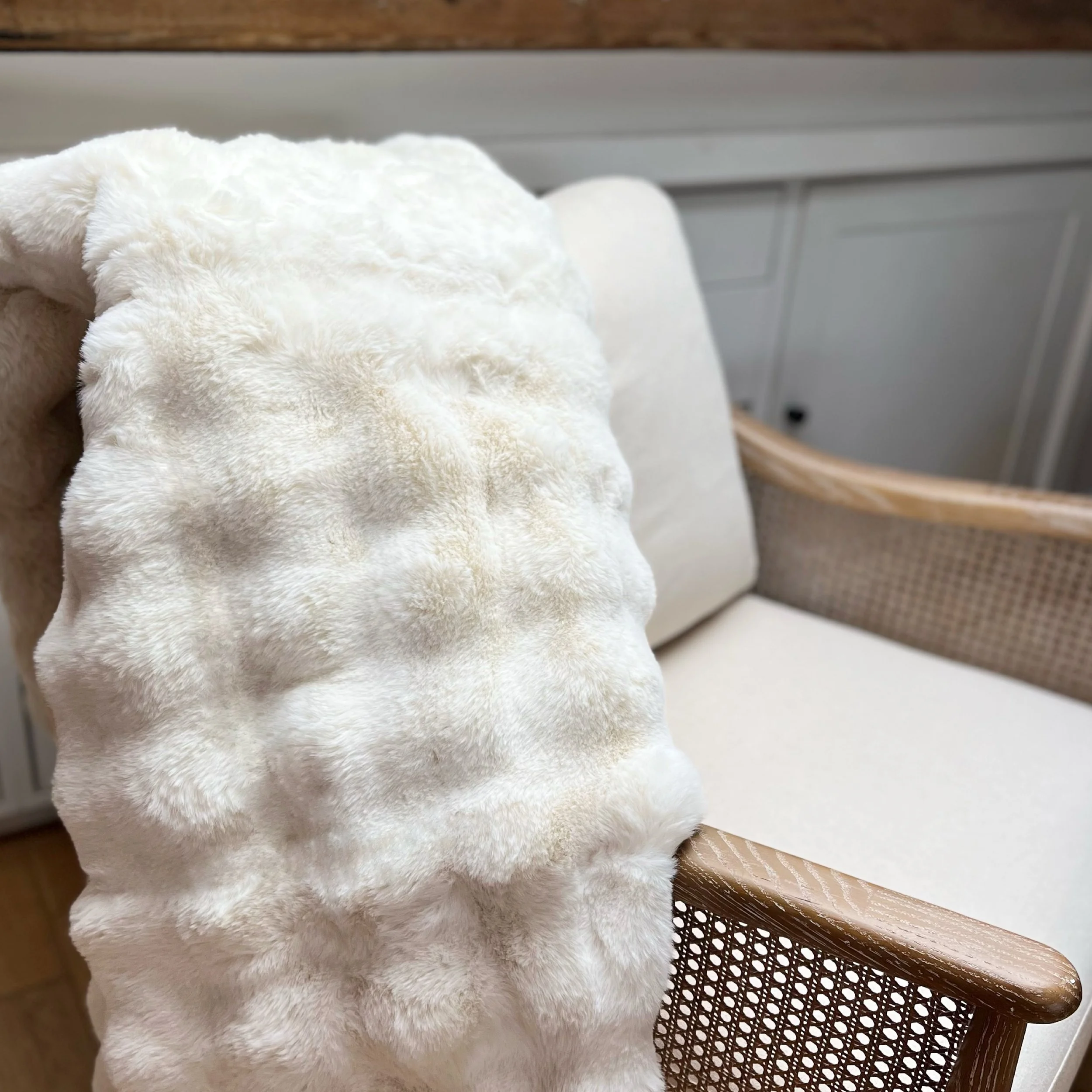 Marelle Ivory Faux Fur Throw 150 cm x  200 cm