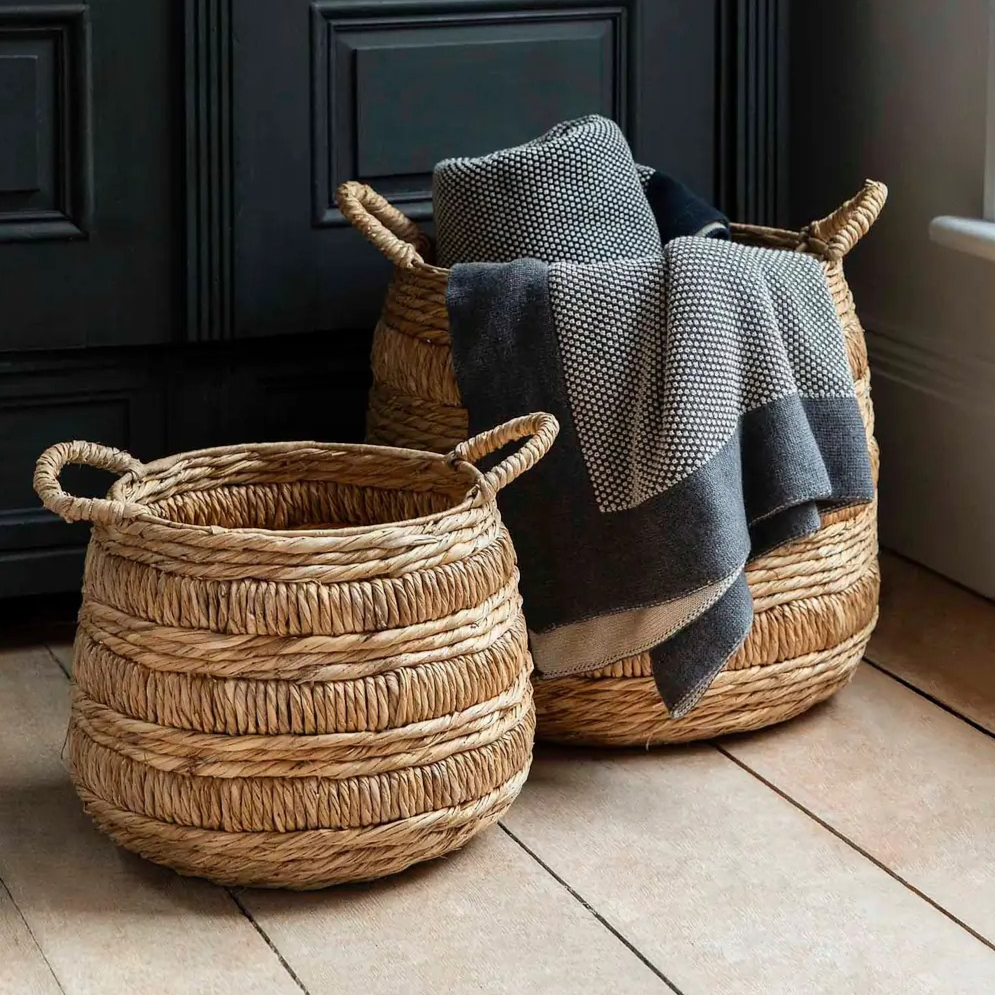 Bilbury Bulrush Round Baskets (Set of Two)