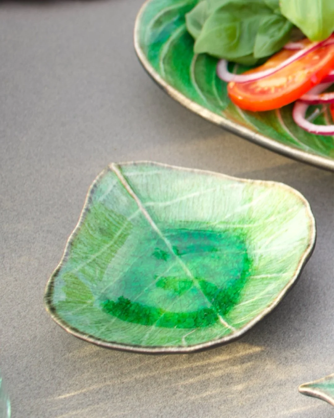 Costa Nova Riviera Tomate Dip Dish Leaf