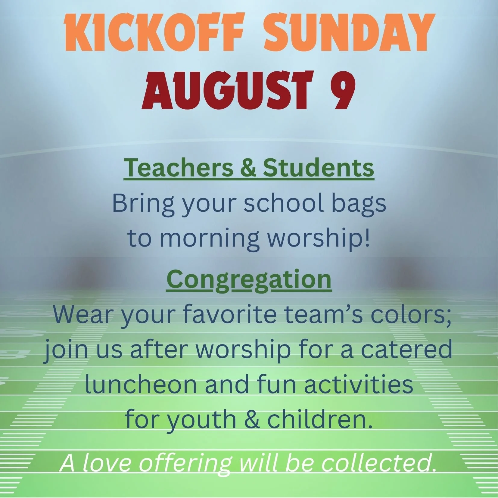 Kickoff Sunday