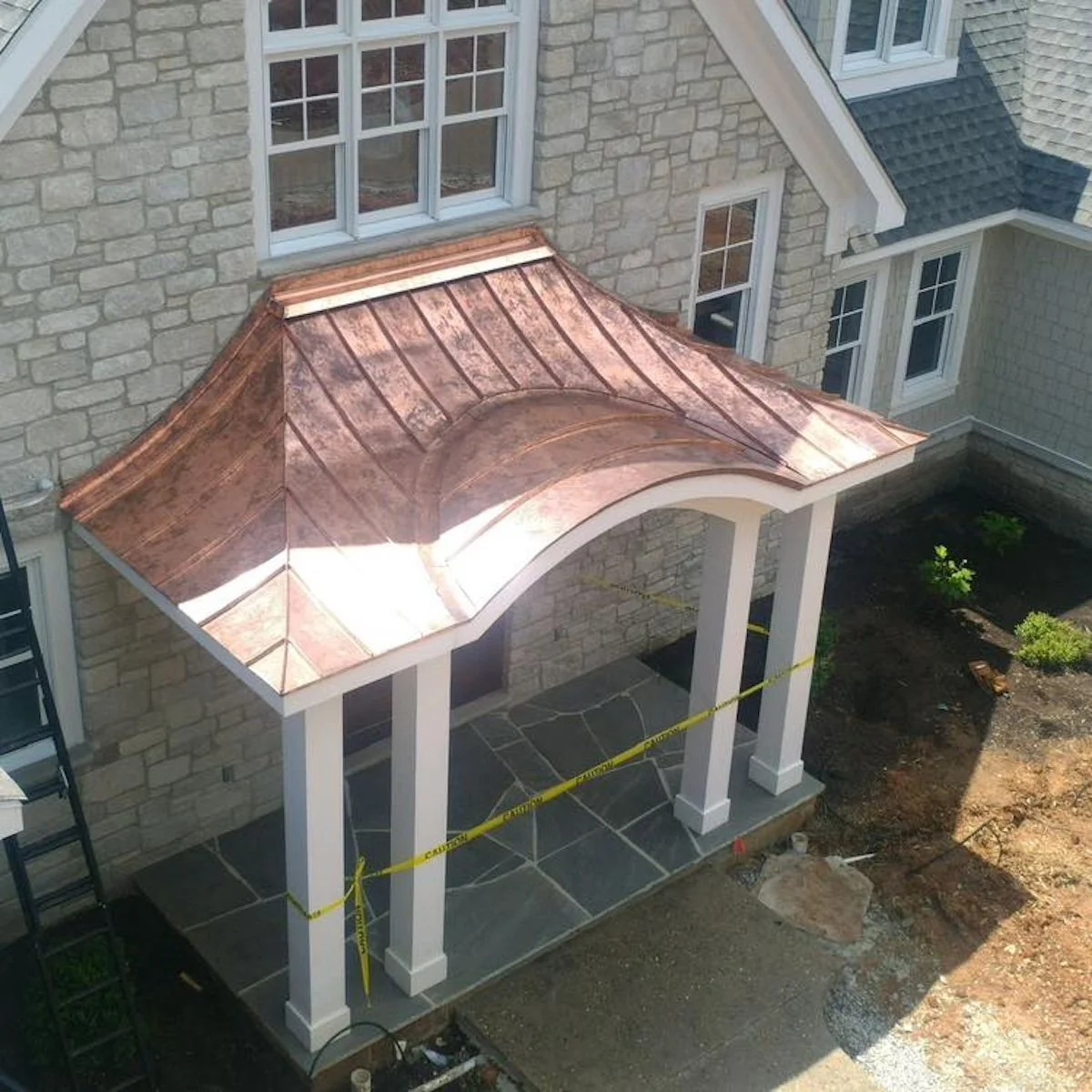 Copper Awning Roof Piece by Expert Roofers, Pinpoint Roofing.jpg
