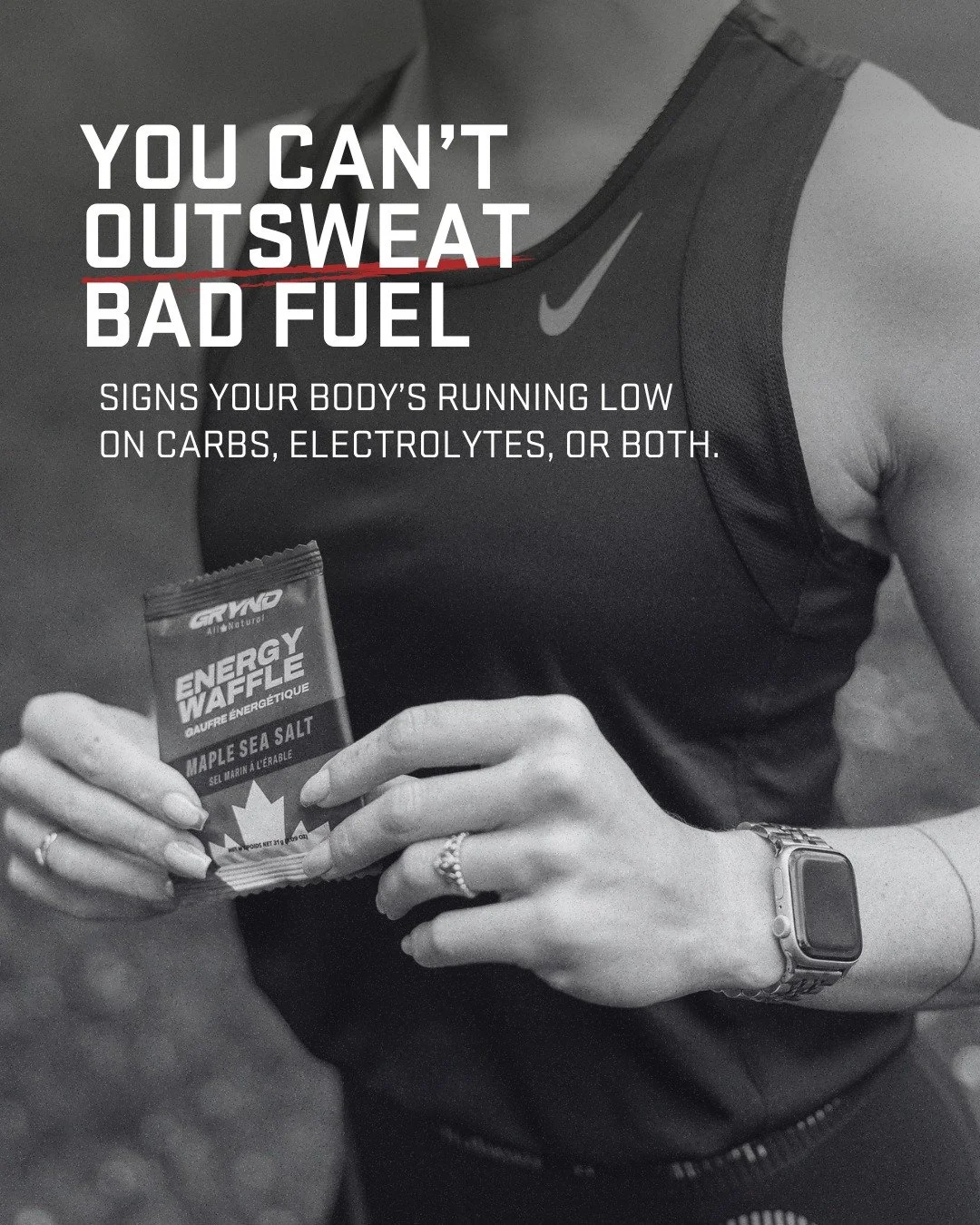 Feeling heavy halfway through your session?

Foggy head, salt streaks, sluggish pace&mdash;your sweat is telling you something.

When carbs run low, hydration suffers. When sodium drops, energy fades. And when fuelling isn&rsquo;t dialled in, perform