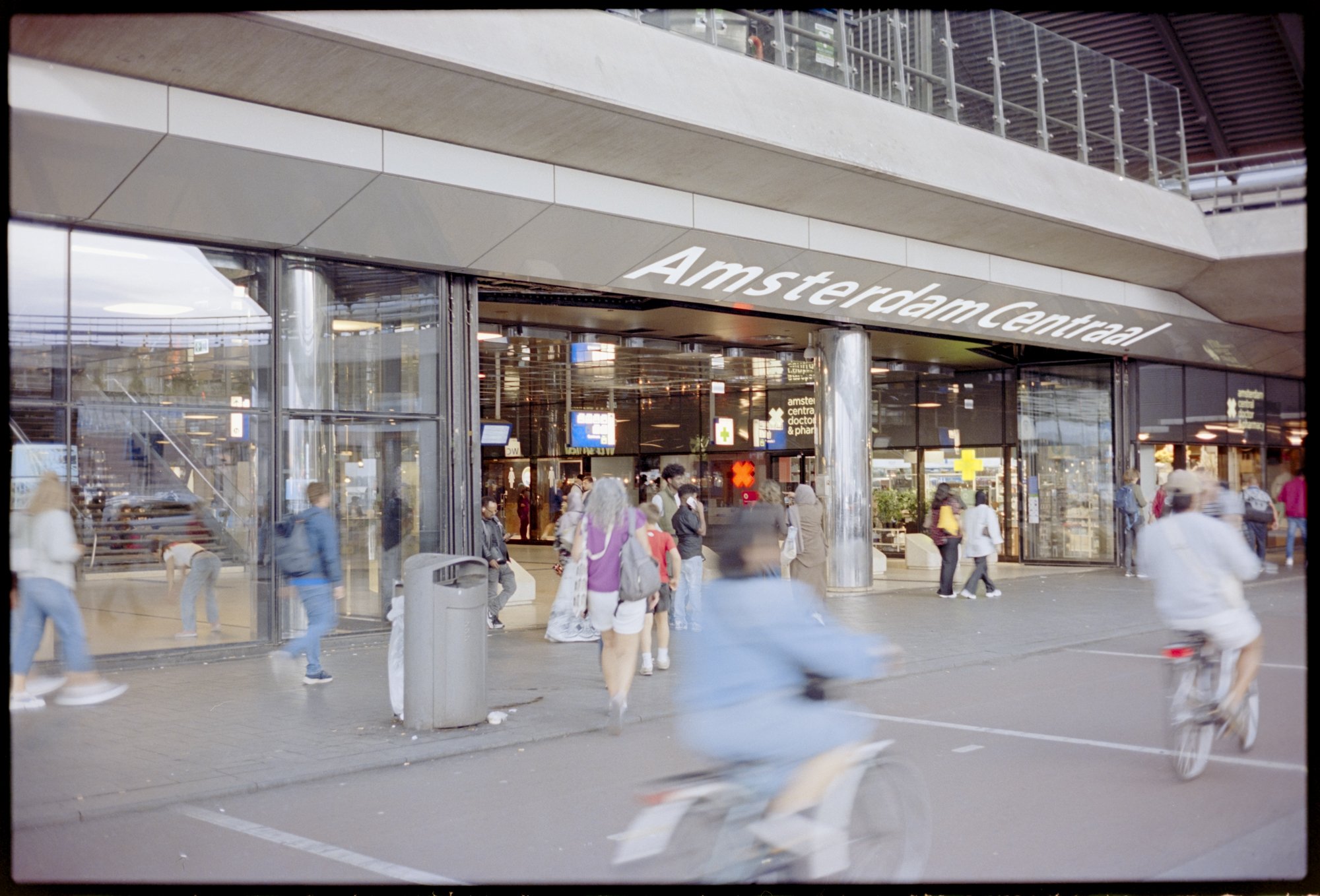 Activity at Amsterdam Centraal train station.