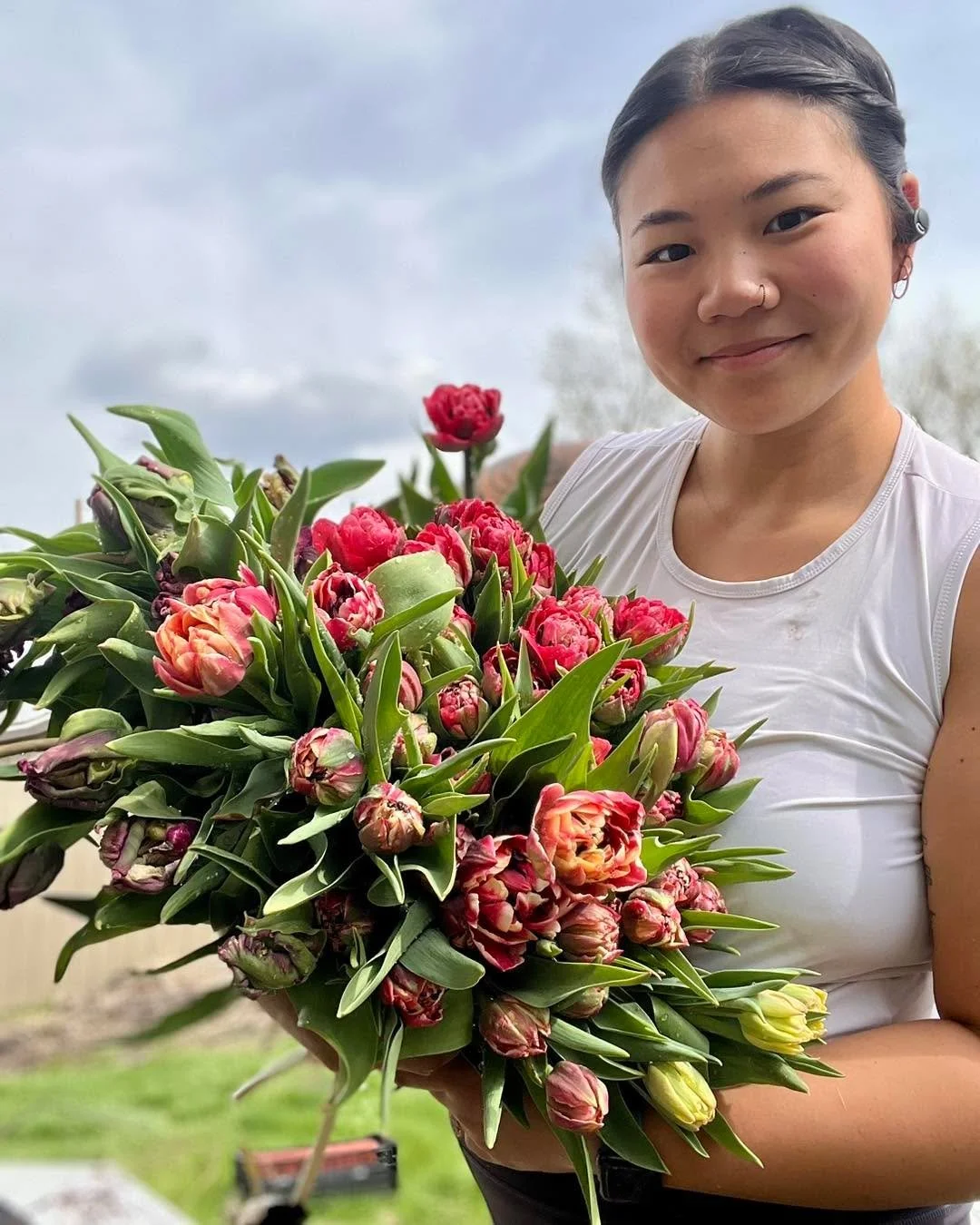 The tulips are starting to do their thing and it&rsquo;s such a joy🌷

CSA subscriptions will be kicking off next Saturday, April 11th! 

Frilly, double &amp; a little extra &mdash; not your standard grocery store tulips.

I&rsquo;ve had a few spring
