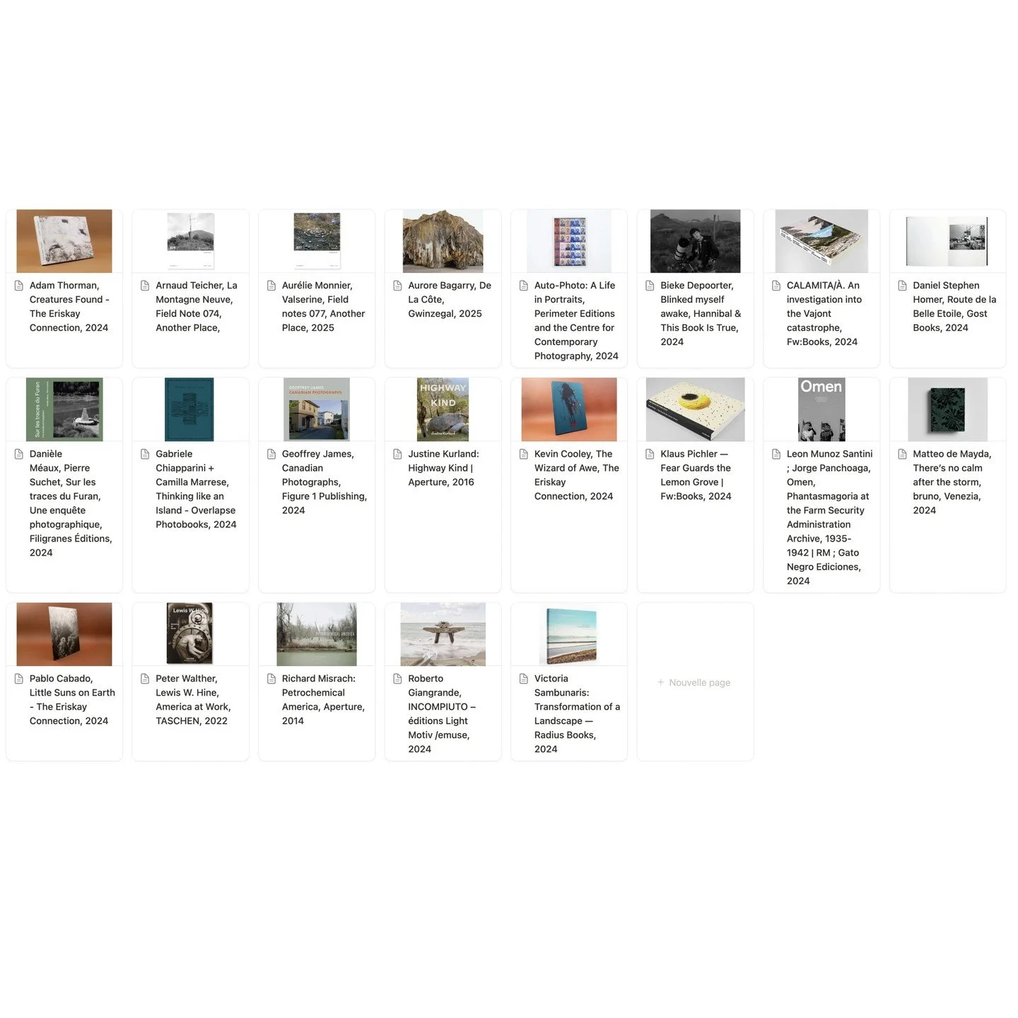 Dans mon nouvel article, je partage mes r&eacute;flexions sur mes r&eacute;centes acquisitions de livres de photographies. Une cartographie de mes int&eacute;r&ecirc;ts, entre la mat&eacute;rialit&eacute; de l'image, la complexit&eacute; des paysages