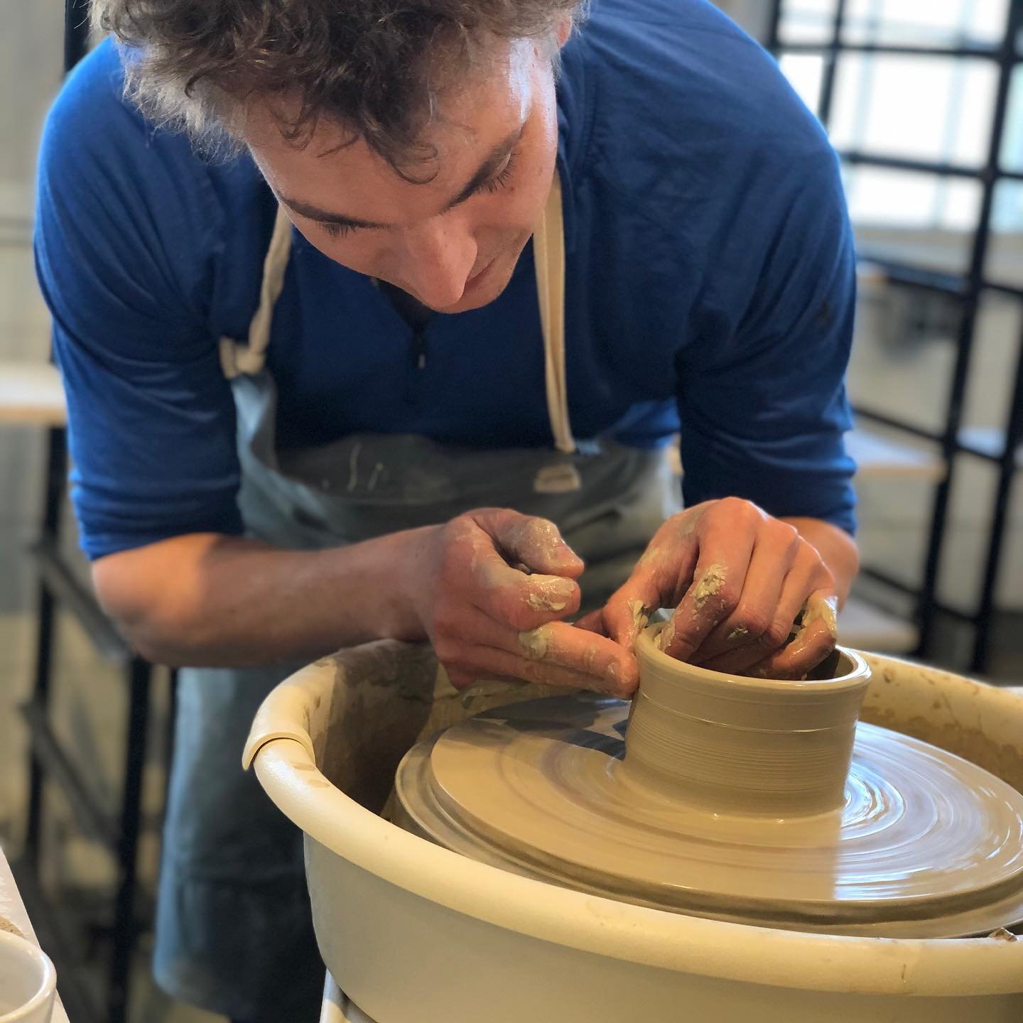 I haven&rsquo;t been on a wheel in 25 years but was fortunate today to do a throwing workshop at @farmhousepottery with my wife. We met several of their amazing makers and got a tour of the facility. I recommend it if you are ever in Woodstock!