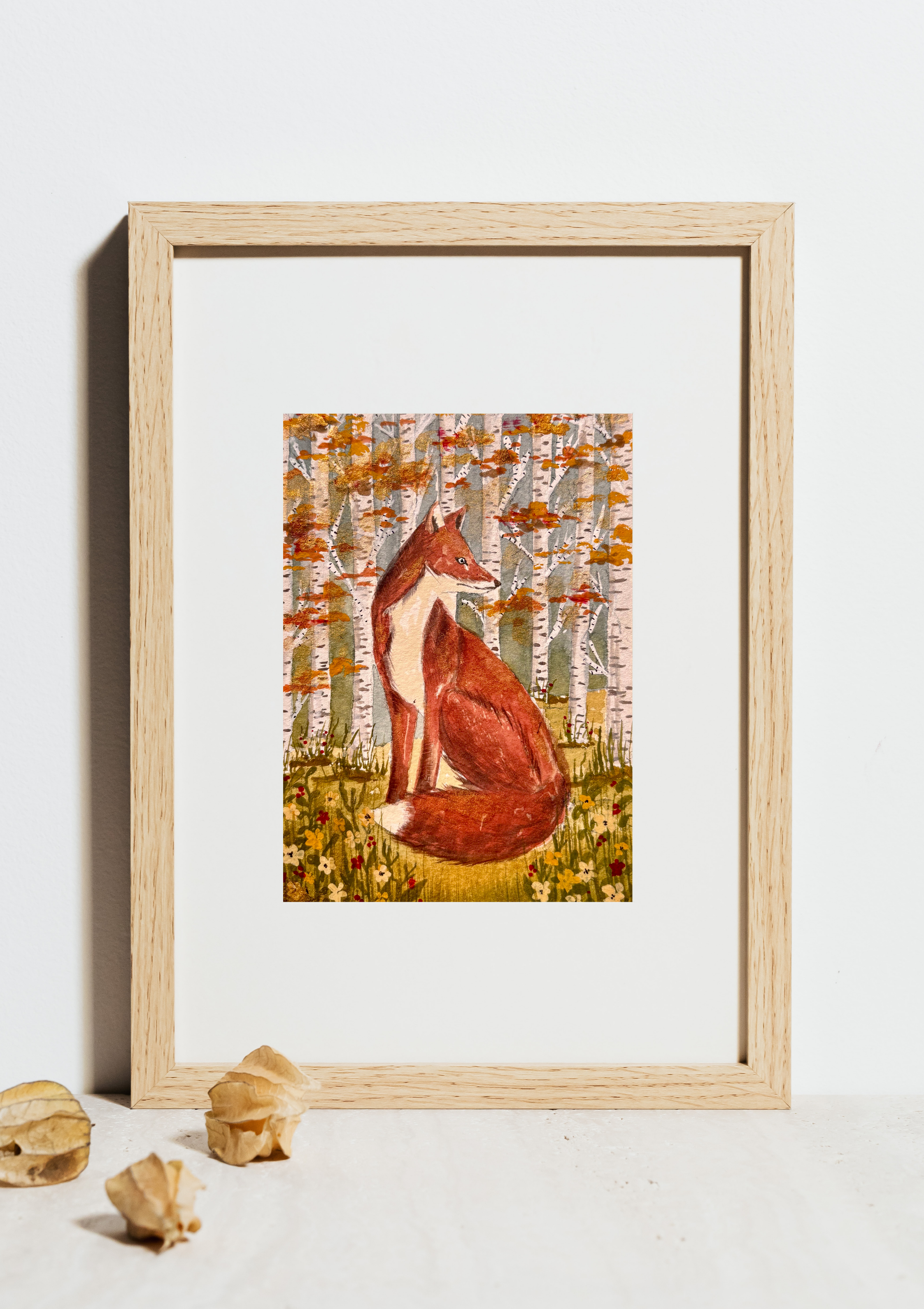 "Fox" 4"x6" Matted Print