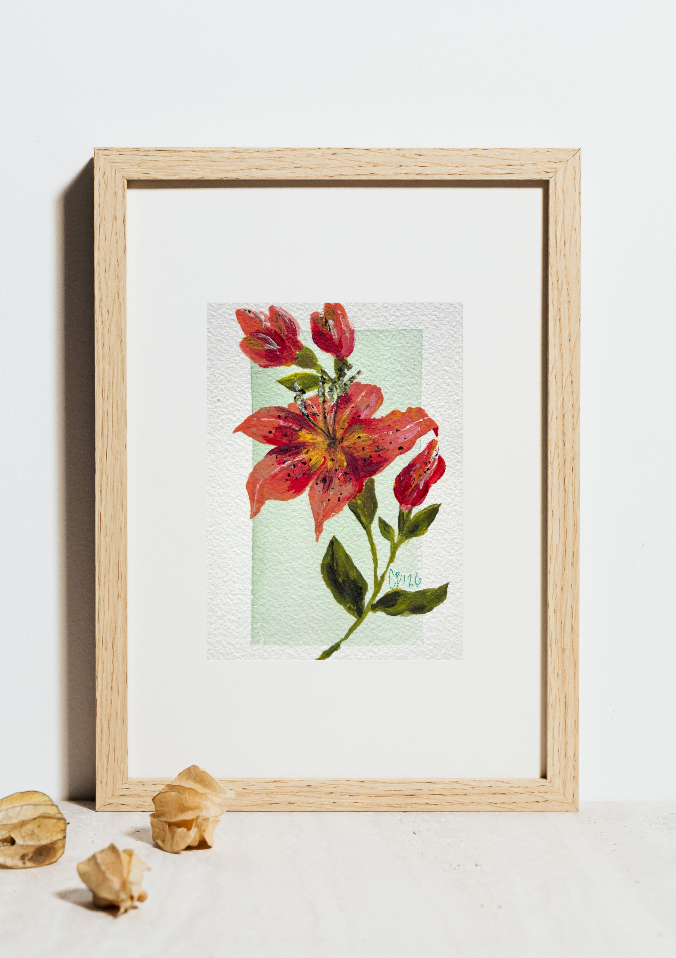 "Lilies" 4"x6" Matted Print