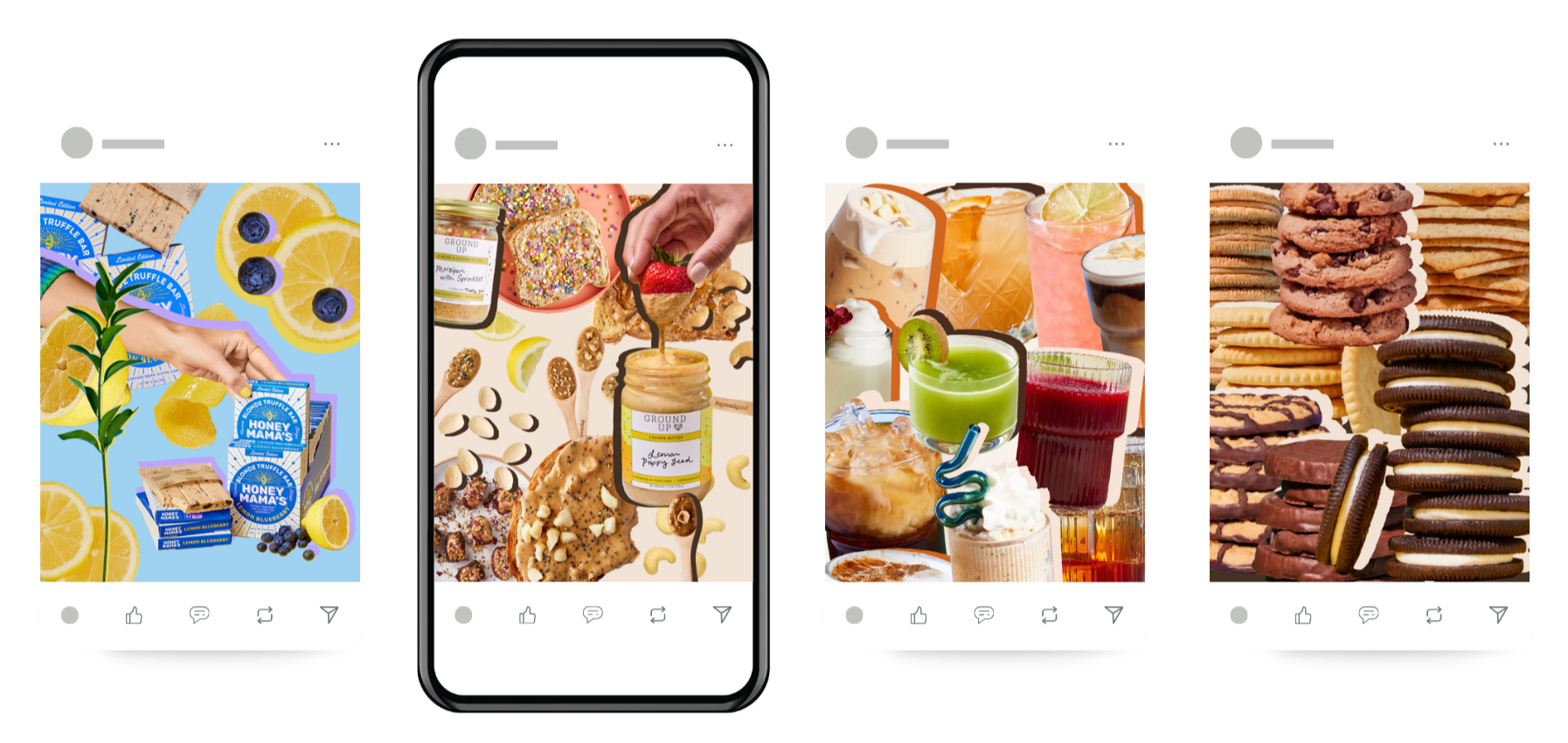 Unique organic social media design for cpg food brands