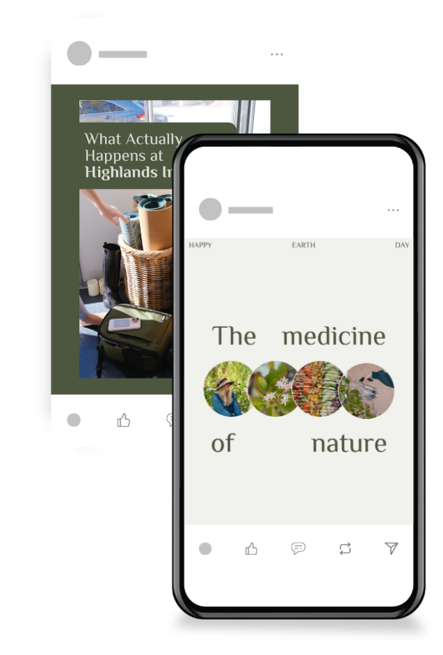 social media design, brand content, and typography design for health and wellness brands