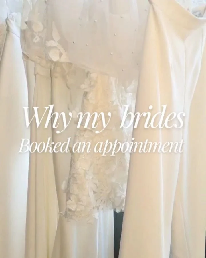 MY BRIDES | Are you curious about why you would book an appointment with a designer and maker with a bridal shop? 

This is why my brides booked an appointment with me: 

🌸 They hadn't yet found 'the one' 
These brides may have found nearly the one 
