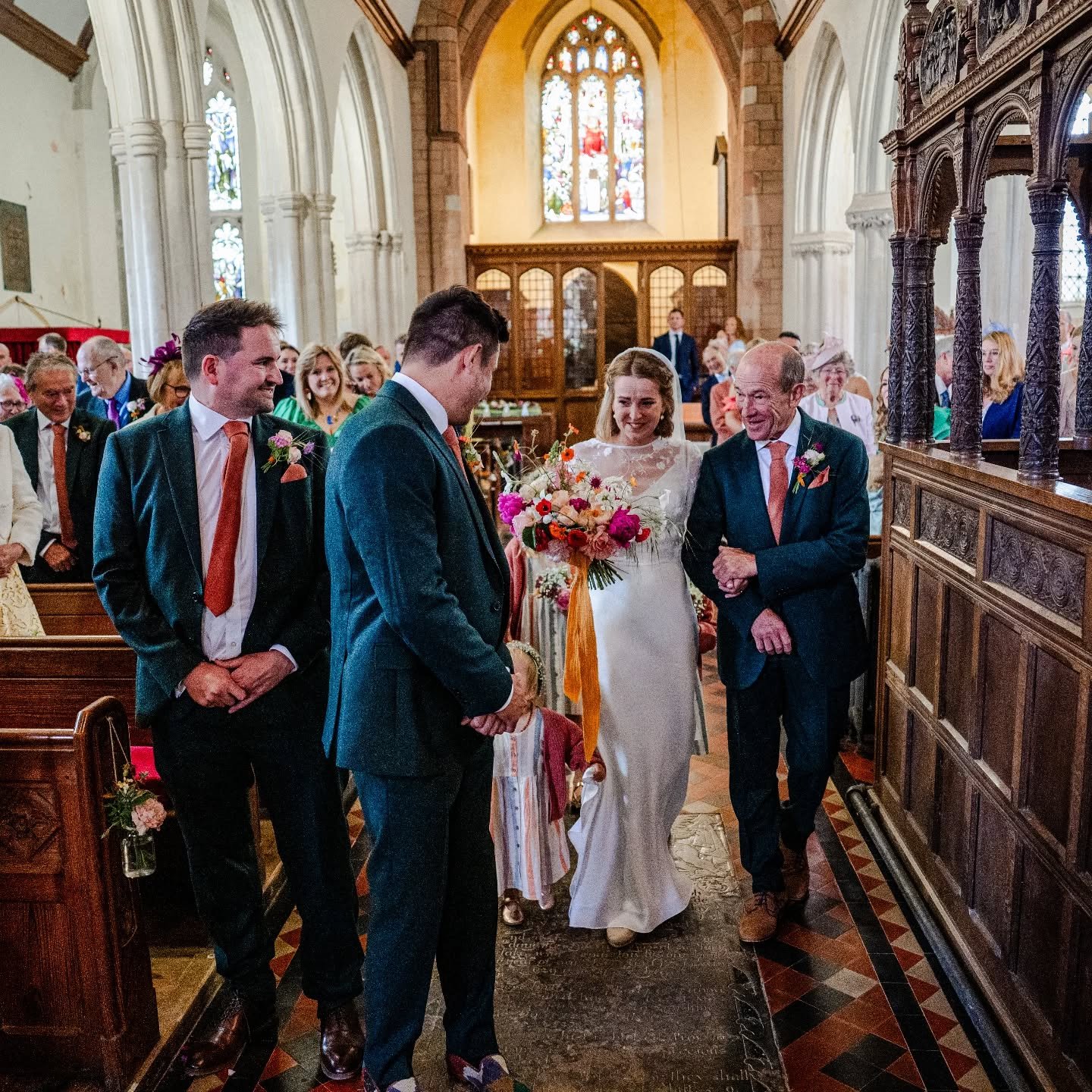 BRIDE | stunning bride Rosina as she meets her Jake on their wedding day ❤️ 

Dressed in our Dianne slip satin dress with a very special bespoke jacket made from a silk embroidery that I had been saving for someone very special indeed. 
.
.
.
.
.
#br
